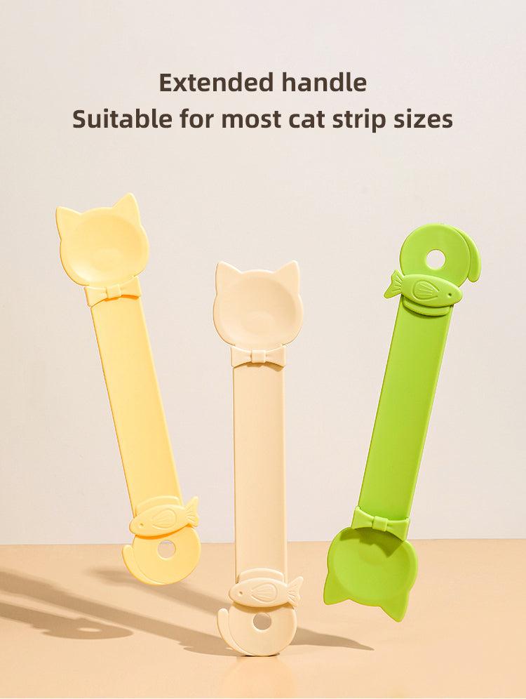 Cat Strip Spoon Feeder for clean, safe, and mess-free cat treat feeding