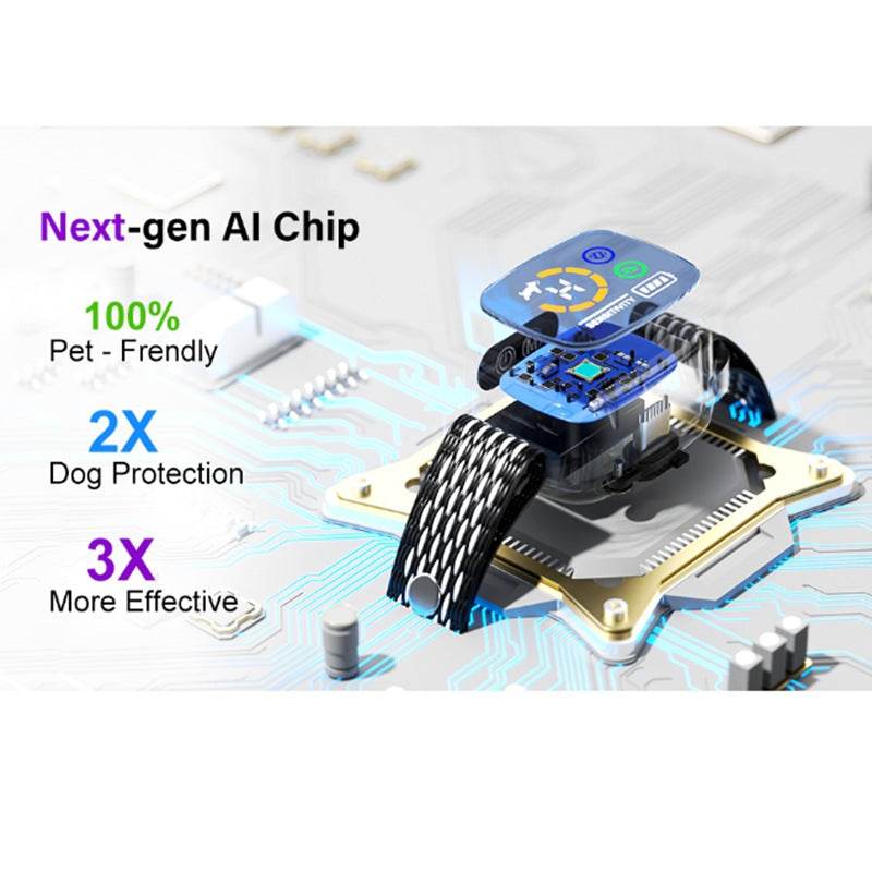 Mini Anti-Barking Collar with next-gen AI chip for gentle, effective bark control, pet-friendly and rechargeable.