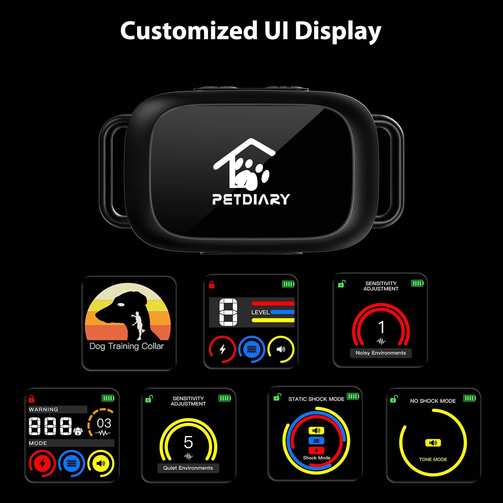 B630 Plus smart automatic bark control dog collar with USB-C recharge and adjustable nylon strap