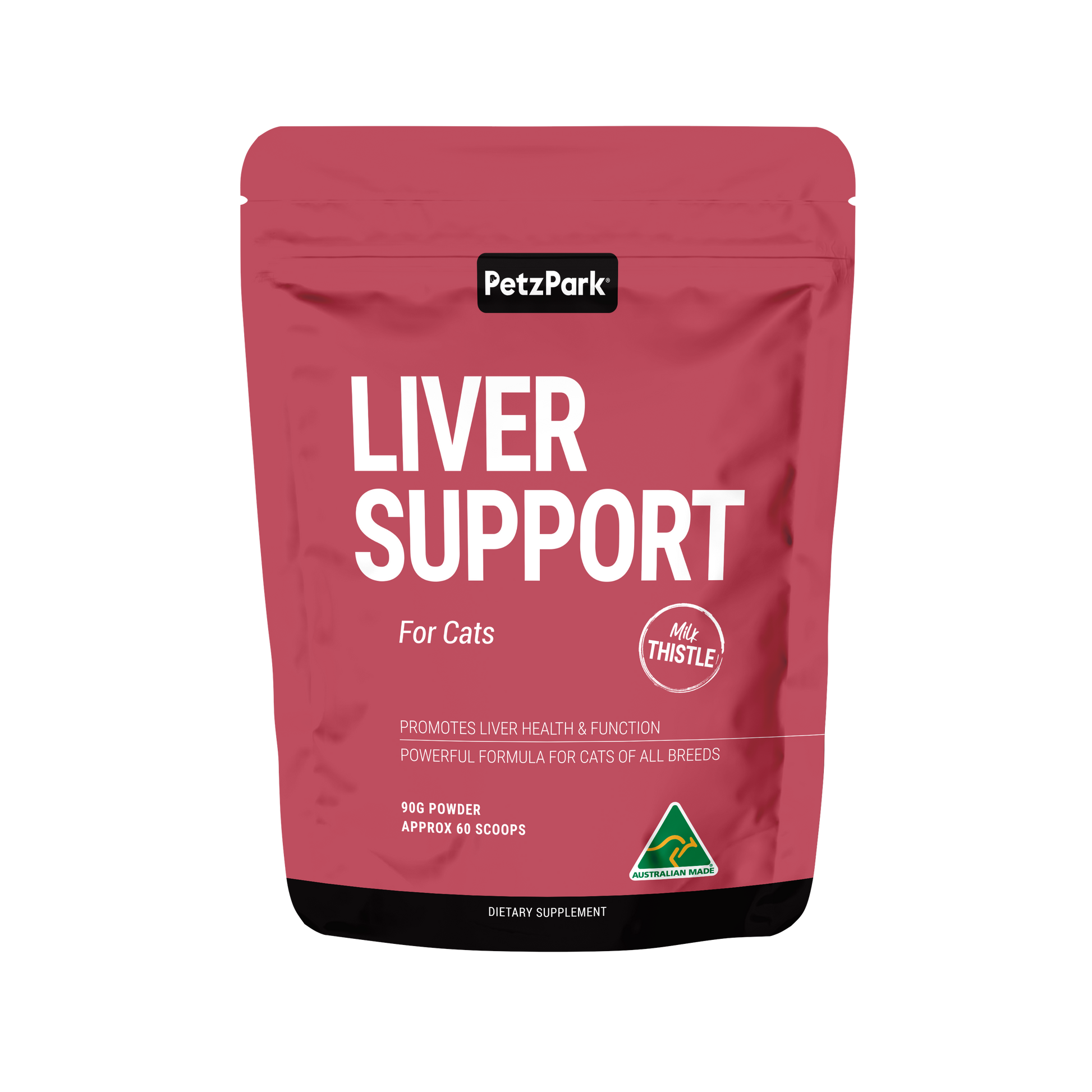 PetzPark Liver Support powder for cats with milk thistle, grain-free formula promoting liver health and detoxification