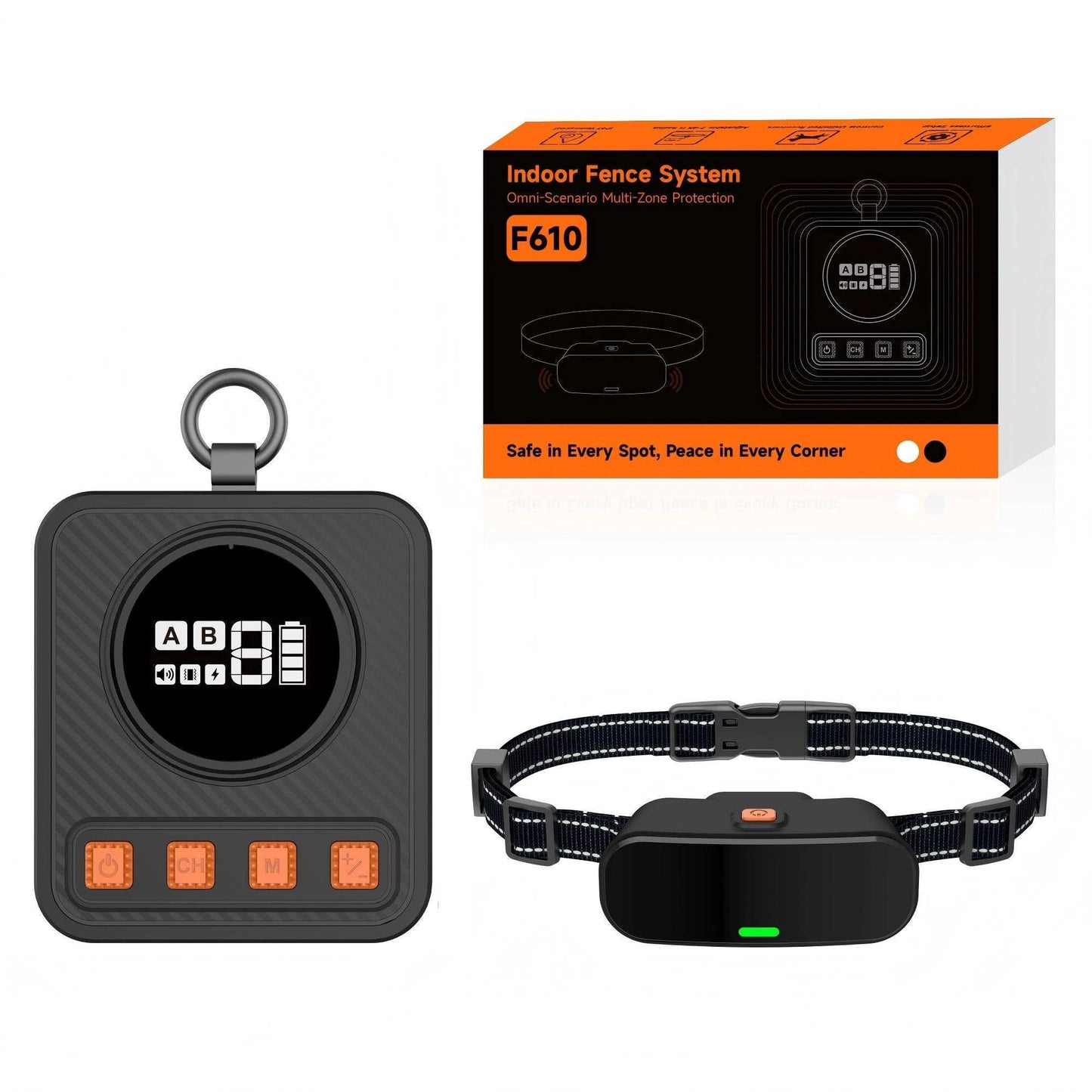 Wireless Pet Barrier System with transmitter and collar receiver for indoor and outdoor pet safety