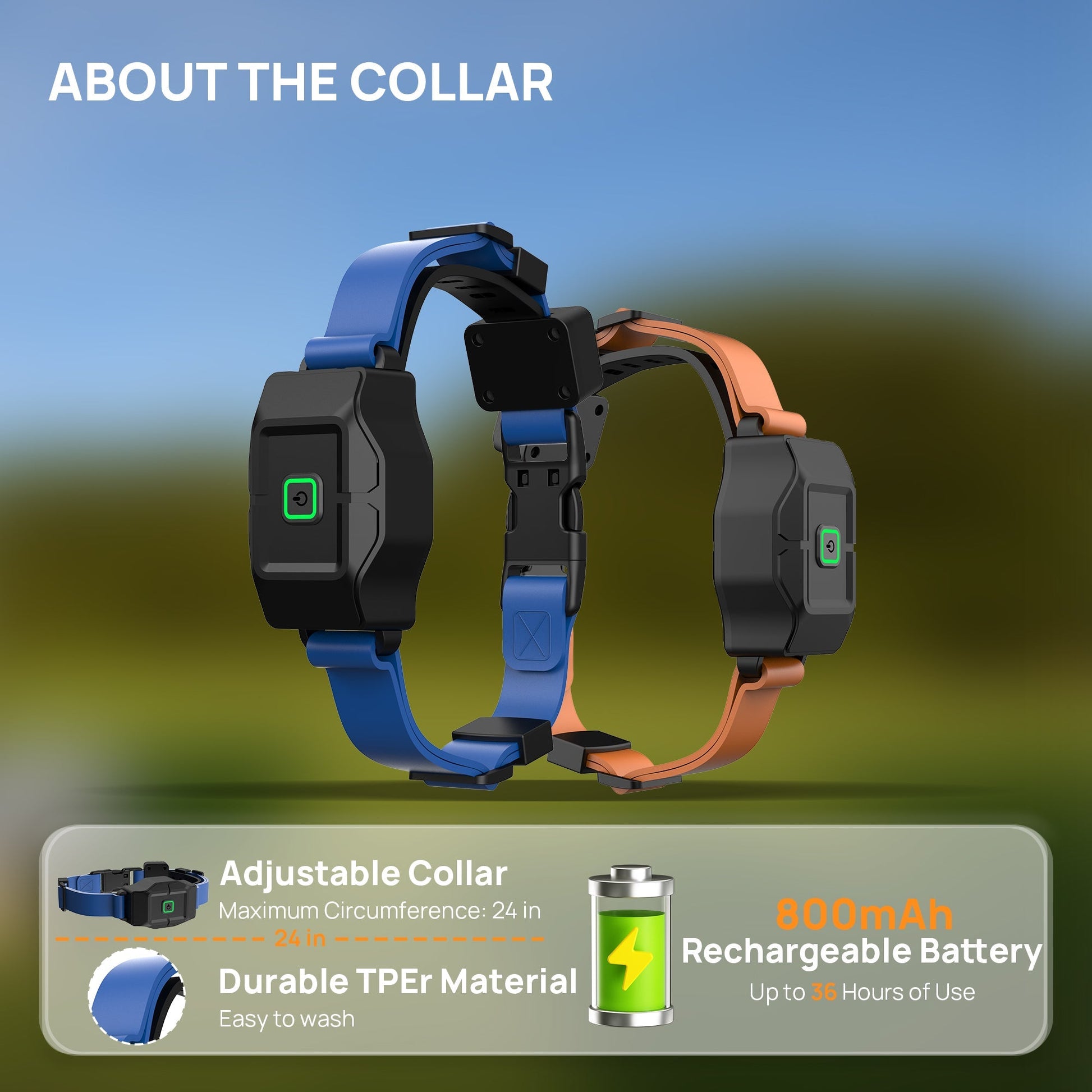 GPS wireless dog fence collar with rechargeable, waterproof design and customizable virtual boundaries via app