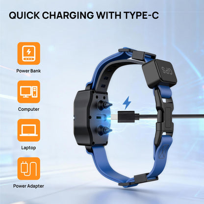 GPS wireless dog fence collar with app-controlled virtual boundary and rechargeable waterproof design