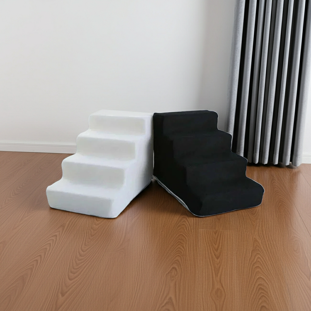 Anti-slip pet stairs with washable cover for small dogs and cats aiding mobility and safety