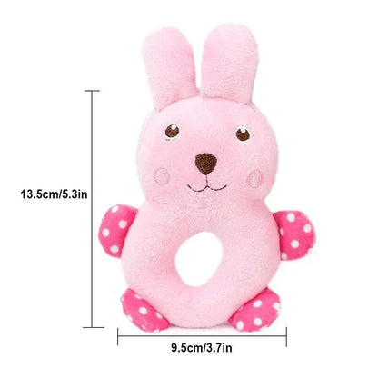 Pink Rabbit Plush Chew Toy for Small Dogs and Puppies, Soft and Durable.