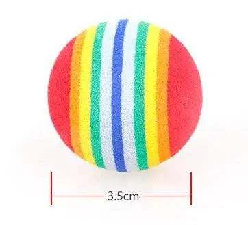 Interactive Plush Kicker Cat Toy with vibrant striped design, 3.5cm diameter.