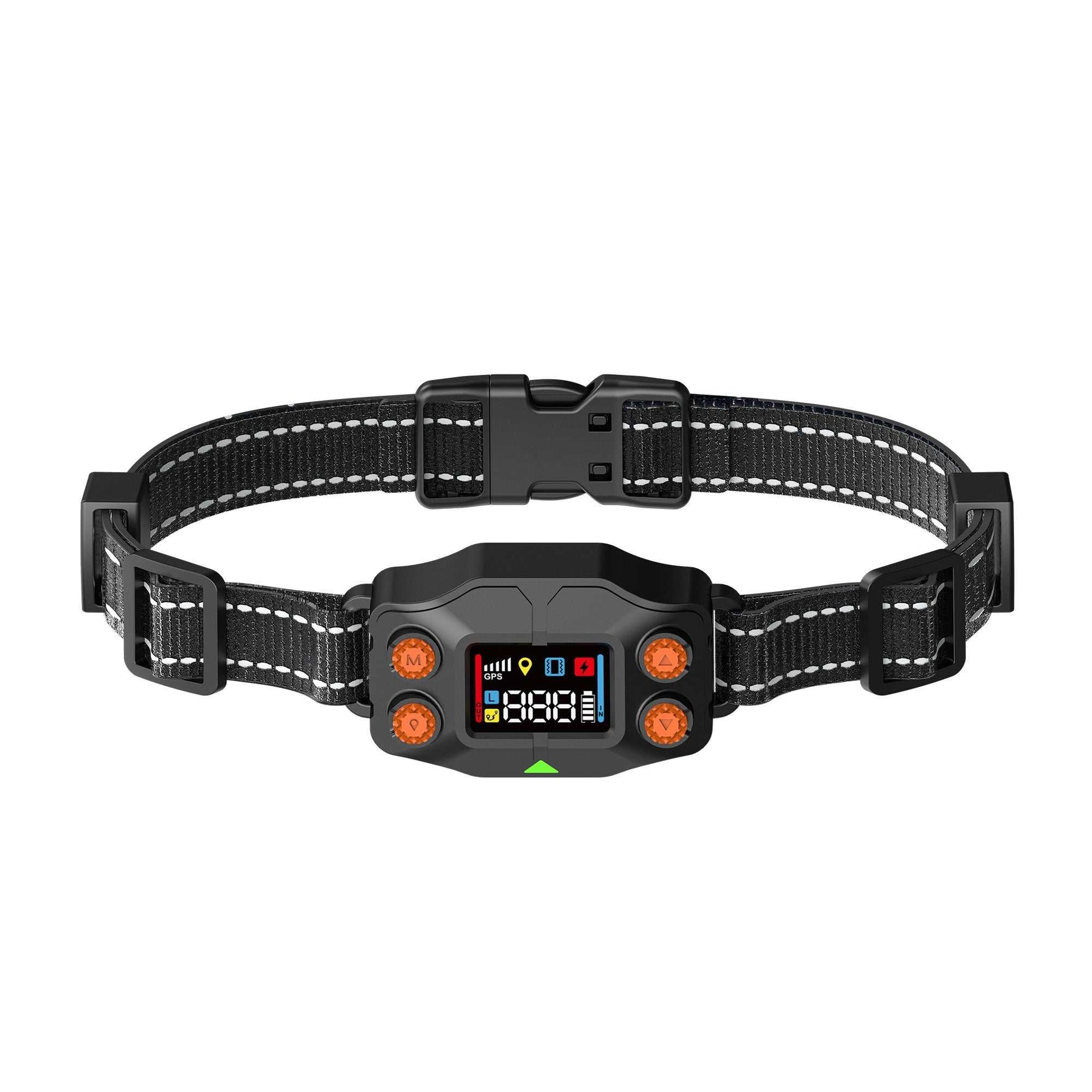 F830 GPS Wireless Dog Fence collar with adjustable black strap and digital display