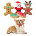 Xmas Pet Dog Plush Chew Toy Santa Elk Gingerbread Man Donut