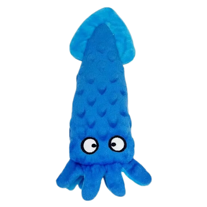 No stuffing squeaky crinkle plush bite-resistant blue dog toy.