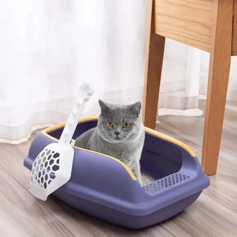 Large Capacity Cat Litter Box Semi-closed Plastic Sand Box For Cats