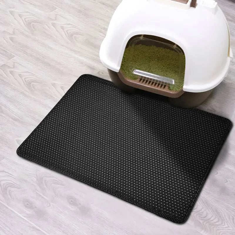 Cat litter mat waterproof and urine proof with double layer honeycomb design.