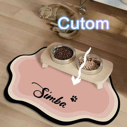 Personalised pet feeding mat in cute shape made of waterproof diatom mud with non-slip base