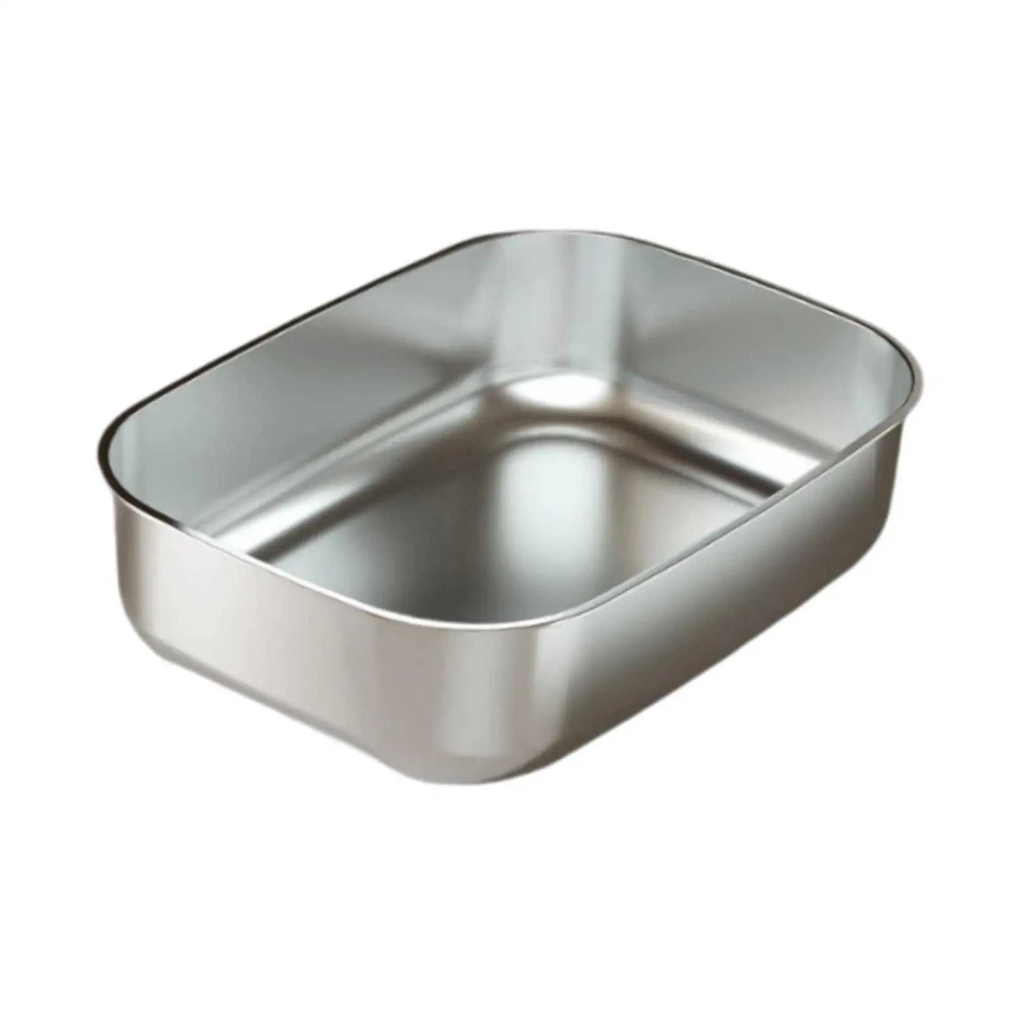 Stainless steel cat litter box, splashproof, easy to clean.