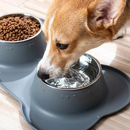 Anti-splash Double Food Bowls