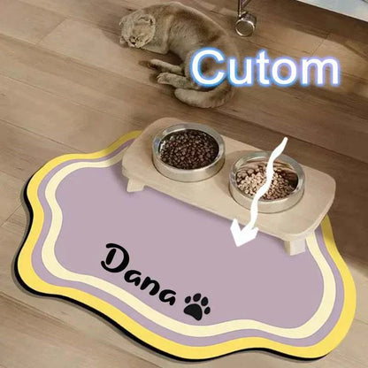 Personalised Pet Feeding Mat in cute shape, waterproof diatom mud, non-slip and easy to clean
