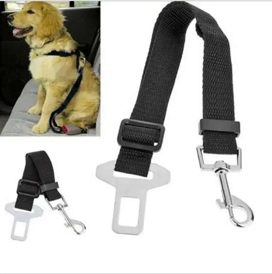 Pet car safety seat belt harness for secure pet travel.