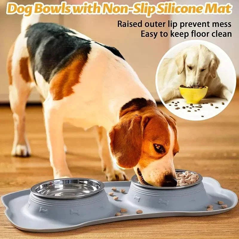 Anti-splash Double Food Bowls