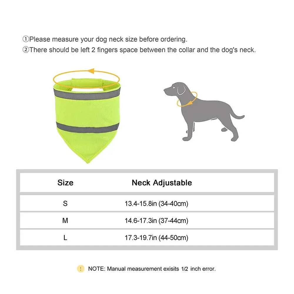 Reflective Dog Safety Bandana personalized with dog’s name for visibility and comfort