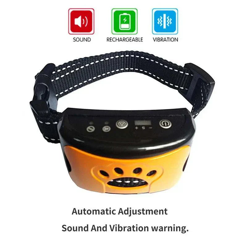Smart Ultrasonic Anti Bark Collar with rechargeable, waterproof design and sound plus vibration warnings for gentle dog training
