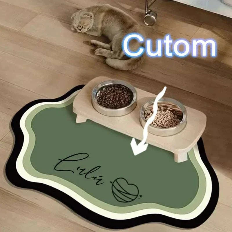 Personalised pet feeding mat made of diatom mud, non-slip, waterproof with cute shape
