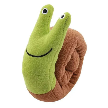 Interactive snail-shaped dog toy for sniffing and mental stimulation.