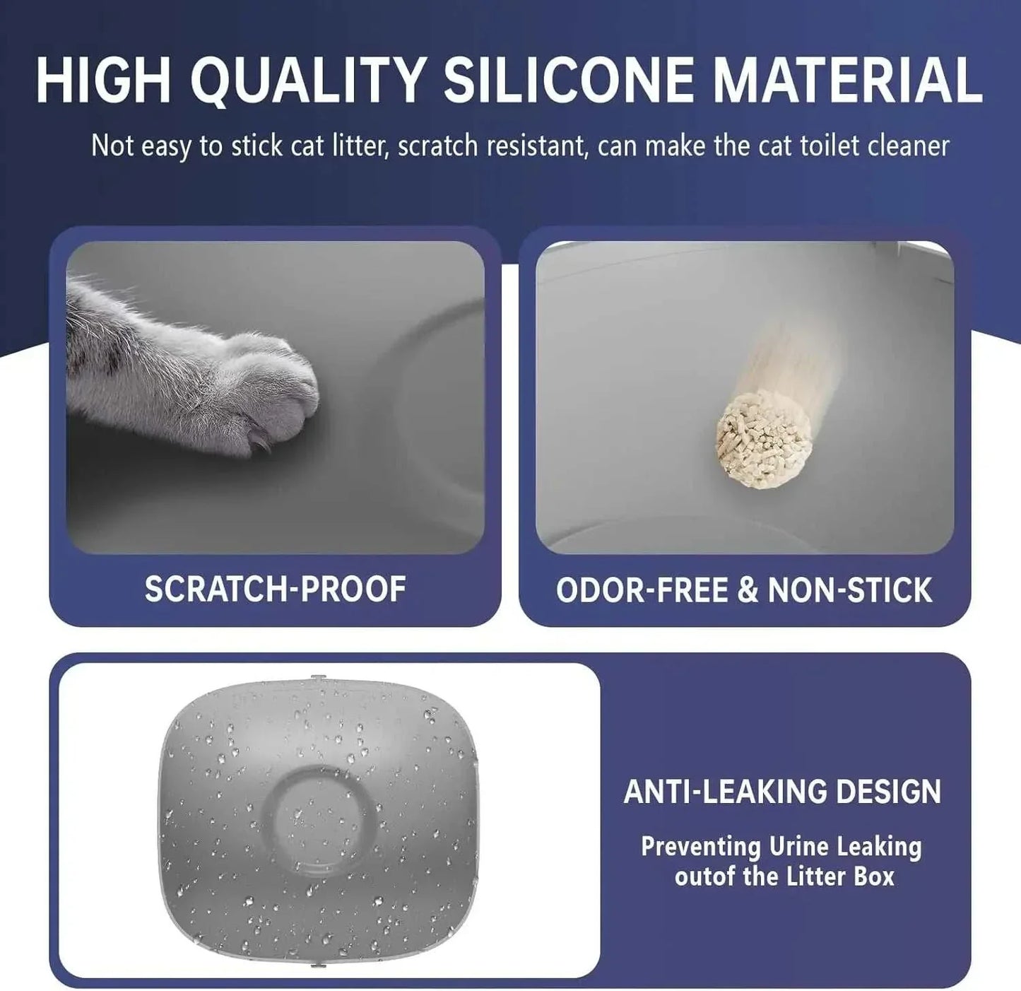 Tonepie Smart Cats Litter Box replacement parts with high quality silicone, scratch-proof, odor-free, non-stick, and anti-leaking design
