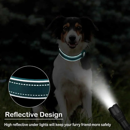 Air-Tag Reflective Collar for Dogs with secure AirTag holder and reflective strip
