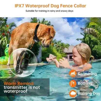 Three-in-One wireless dog GPS fence with radar precision and training modes for indoor and outdoor pet safety