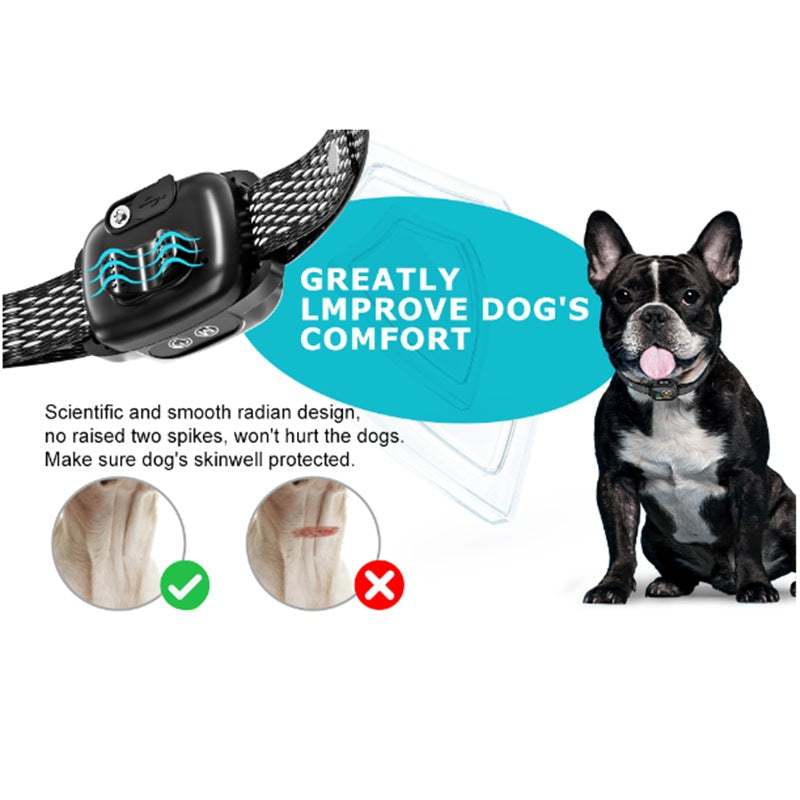 Mini Anti-Barking Collar designed for small to medium dogs with no shock, using gentle sound and vibration for humane bark control and skin protection.