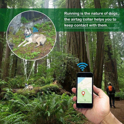 Air-Tag Reflective Collar for Dogs with waterproof nylon and secure AirTag holder in multiple colors