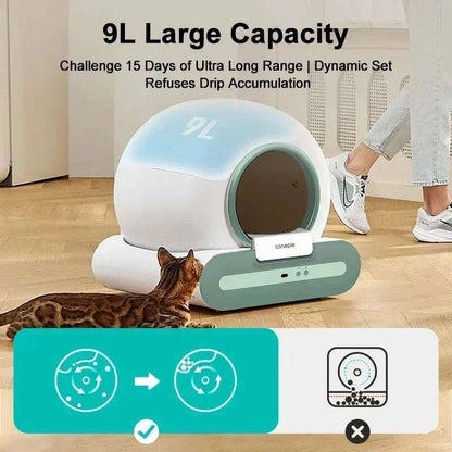 TONEPIE 2.0 Automatic Smart Cat Litter Box with 9L capacity and self-cleaning feature, Australian plug model.