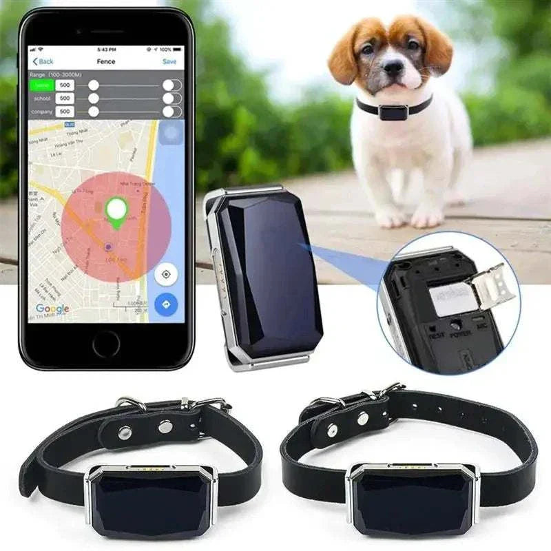 Pet GPS Locator Mini Waterproof GPS Dog Cat collar with real-time tracking and Smart Fence feature.