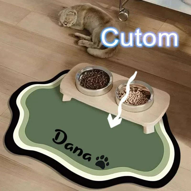 Personalised pet feeding mat in cute shape, non-slip, waterproof diatom mud design