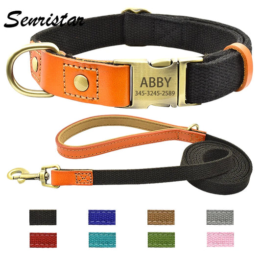 Personalised Genuine Leather Dog Collar & Lead