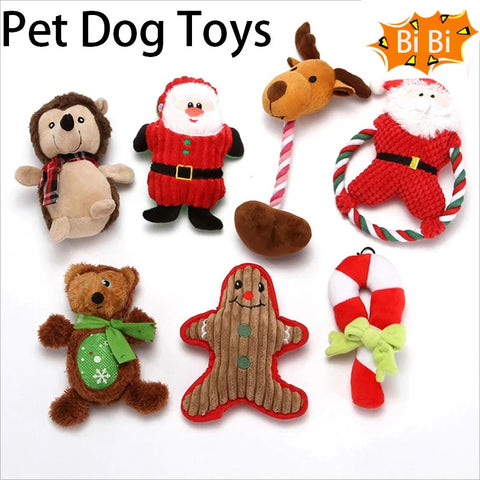 Xmas Pet Dog Plush Squeek Chewing Toy