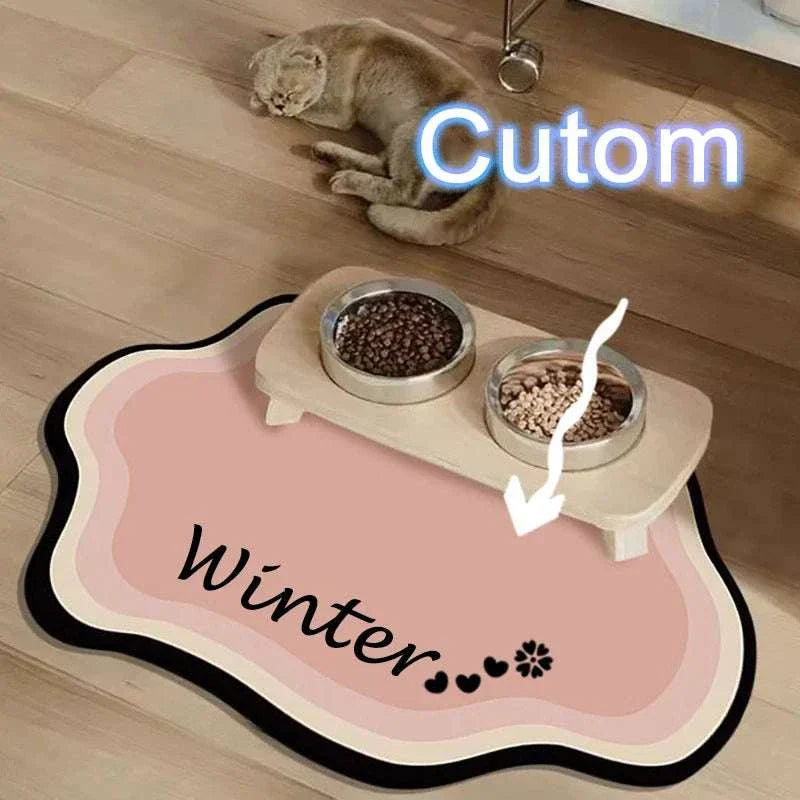 Personalised Pet Feeding Mat in cute shape made of non-slip, waterproof diatom mud