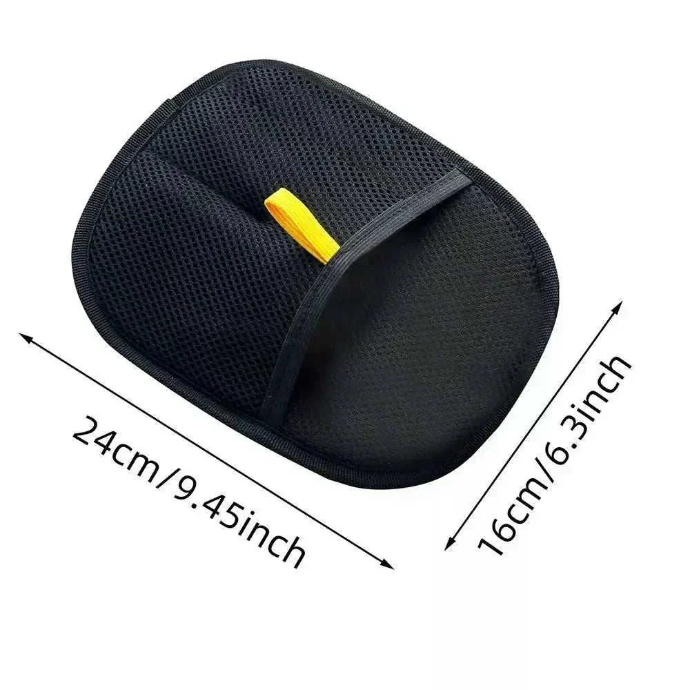 Black Eco Two-way Pet Hair Removal Glove made of breathable mesh fabric, reusable and washable, measuring 24x16cm for effective pet hair removal on clothes and furniture