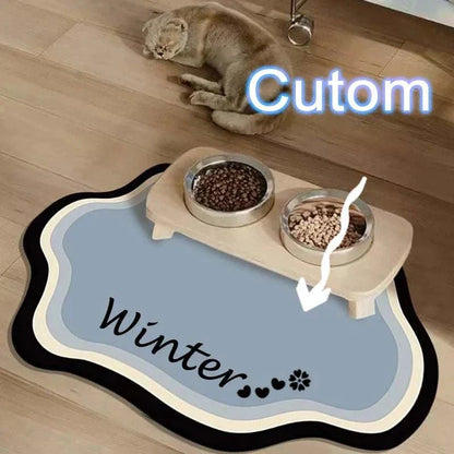 Personalised pet feeding mat in cute shape, non-slip waterproof diatom mud design