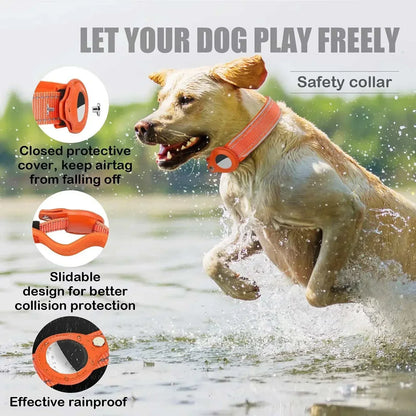 Air-Tag Reflective Collar for Dogs with waterproof, durable, adjustable fit, and secure AirTag holder