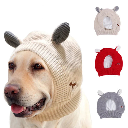 Anxiety Relief Ear protection knitted hat for Dogs