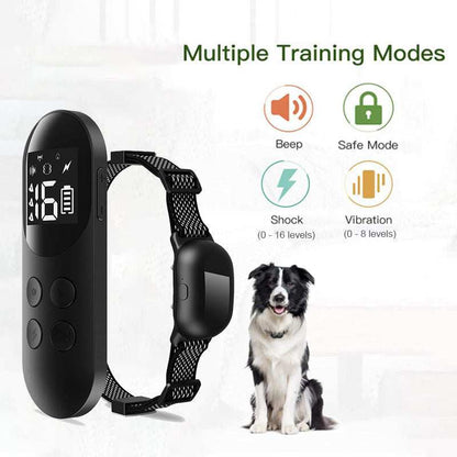 T200 Remote Training Collar with multiple modes for dogs, adjustable vibration, beep, and shock levels, waterproof and rechargeable