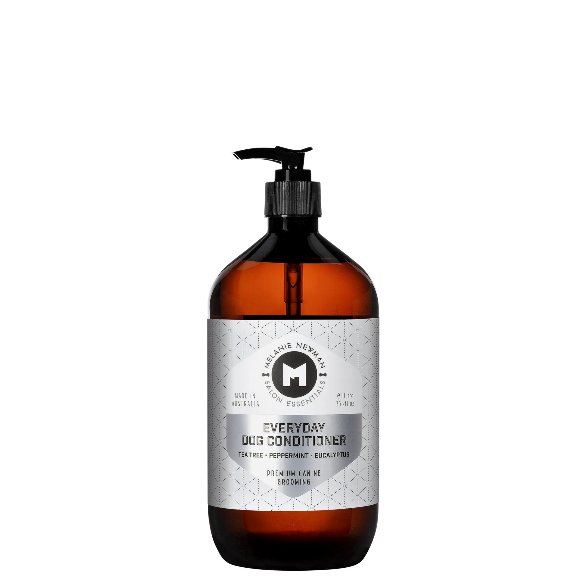 Melanie Newman Everyday Dog Conditioner bottle with Tea Tree, Peppermint, and Eucalyptus scent.