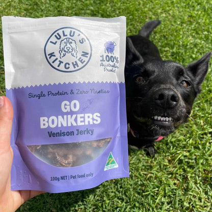 Lulu's Kitchen - Go Bonkers - Venison Jerky - Dog Treat