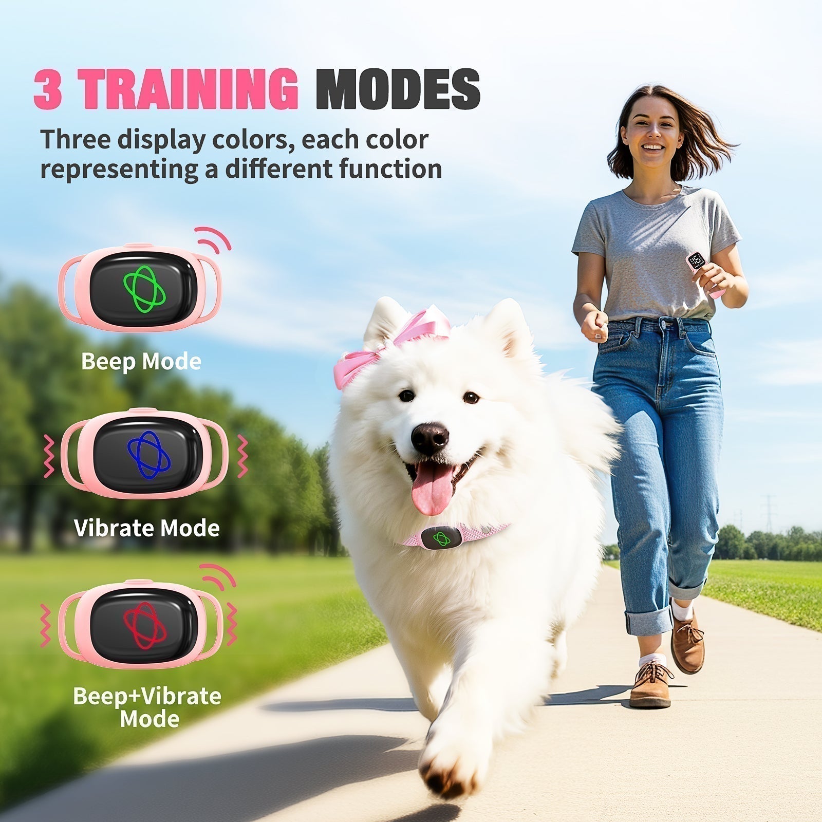 T200 Remote Training Collar waterproof anti bark collar with vibration and beep modes
