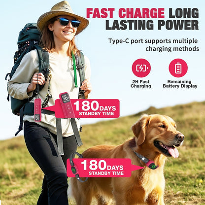 T200 Remote Training Collar waterproof anti bark dog collar with vibration and beep no shock