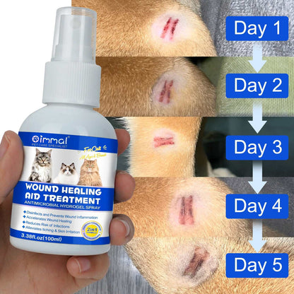 Oimmal Cat Wound Healing Aid antimicrobial hydrogel spray for fast healing of cat wounds and skin irritations