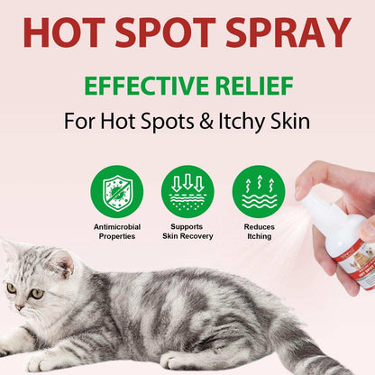 Oimmal Hot Spot Relief Spray for cats with aloe vera and quantum silver soothing itchy and irritated skin