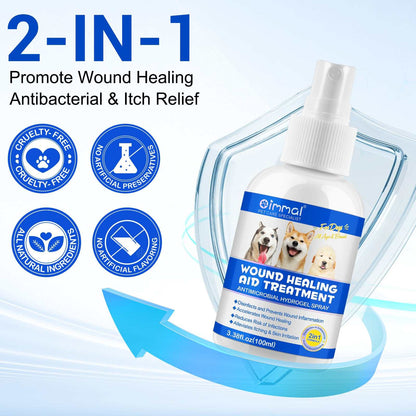 Oimmal Dog Wound Healing Aid Treatment antimicrobial hydrogel spray for dog wound care and itch relief