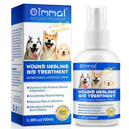 Oimmal wound healing aid antimicrobial hydrogel spray for dogs 100ml