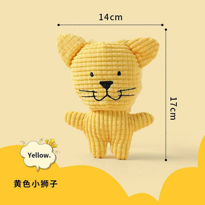 Cute crinkle and squeak dog toys shaped like cow, elephant, and lion for small to medium dogs